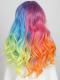 Rainbow Ombre T-part lace front synthetic wig SNY389