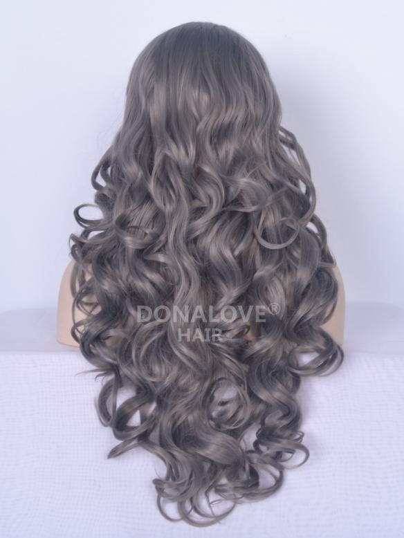 Human Hair Full Lace Wig Curly Ash Brown