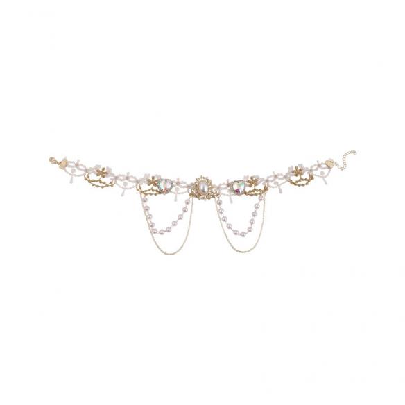Vintage Pearl Lace Lolita Mermaid Necklace LA001