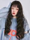 BLACK  BROWN LONG CURLY SYNTHETIC WEFTED CAP WIG LG239