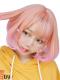New Fashion Orange to Pink Bob Straight Synthetic Wefted Cap Wig LG023