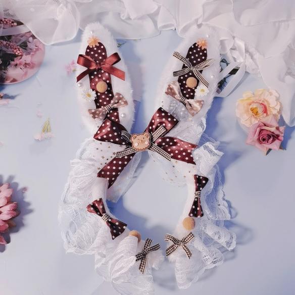 1 PC SWEET BUNNY LACE LOLITA HAIR BAND LH198
