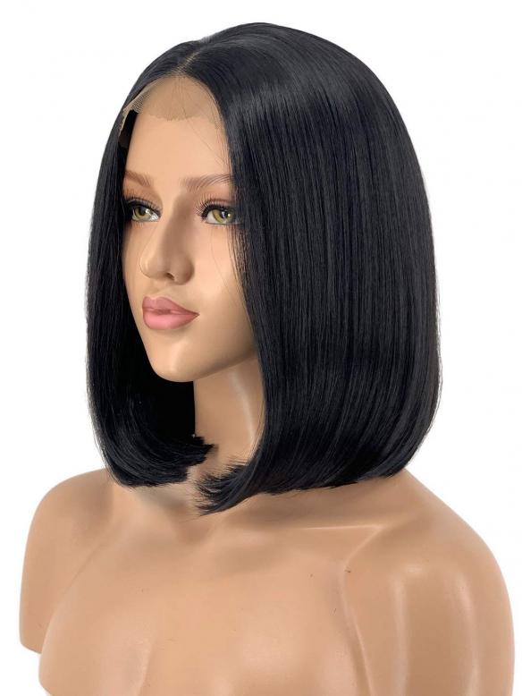 BLACK STRAIGHT BOB SYNTHETIC LACE FRONT WIG SNY143 ...