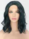 Dark Green Shoulder Length Wavy Synthetic Lace Front Wig SNY152
