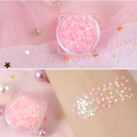 Glueless Pink Stars Glitter G005
