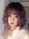 2019 New Purple Ombre Wavy Synthetic Wefted Cap Wig LG004