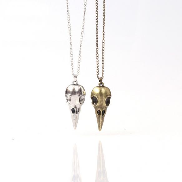 PUNK CROW HEAD NECKLACE A021