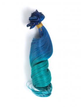 Blue to Green Shade Colorful Indian remy clip in hair extension CD012