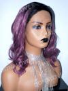 PURPLE OMBRE SHOULDER LENGTH WAVY SYNTHETIC LACE FRONT WIG SNY154