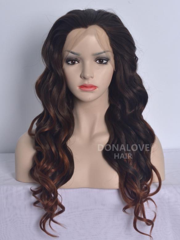 Human Hair Full Lace Wig Curly Ash Brown
