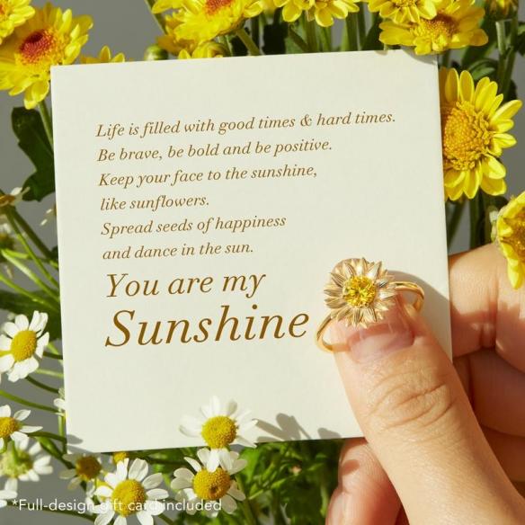 YOU ARE MY SUNSHINE SUNFLOWER RING A029