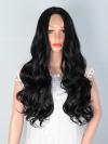 BLACK LONG WAVY MIDDLE PART LACE WIG MPL014