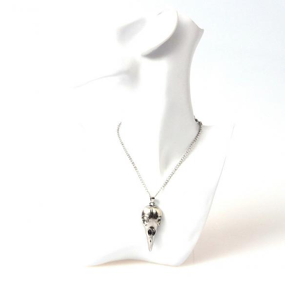 PUNK CROW HEAD NECKLACE A021