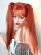 ORANGE LONG STRAIGHT SYNTHETIC WEFTED CAP WIG LG438