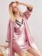 MELLIBLOOSY 100% SILK TWO PIECES pink NIGHTGOWN SET FOR WOMEN MB008