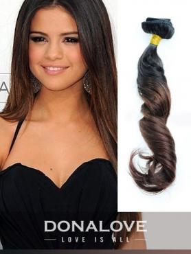 Two colors ombre indian remy clip in hair extensions OD011