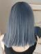 2019 Dreamy Blue Mid-Length Straight Synthetic Wefted Cap Wig LG015