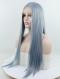 DUSTY BLUE LONG SMOOTH SYNTHETIC LACE FRONT WIG SNY033