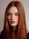 Ginger Long Straight Lace Front Human Hair Wig HH117