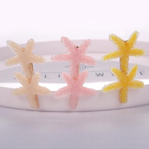 Cute candy color starfish clips for girls（3 Clips）DC001 
