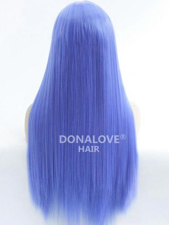 BLUE LONG STRAIGHT SYNTHETIC LACE FRONT WIG SNY222