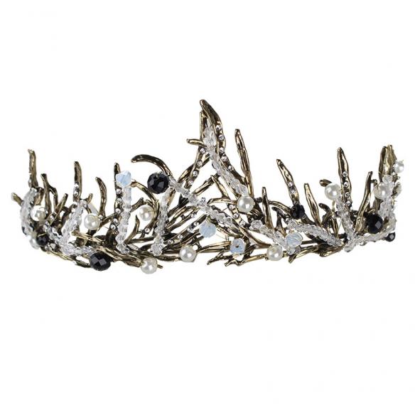 BLACK BRIDAL CROWN AC018