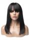 Indian virgin preplucked human hair lace front wig with bangs AF010