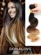Two colors ombre indian remy clip in hair extensions OD007