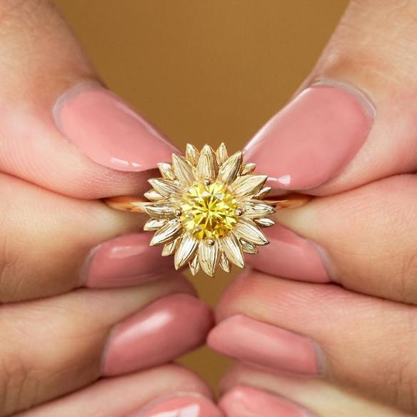 YOU ARE MY SUNSHINE SUNFLOWER RING A029